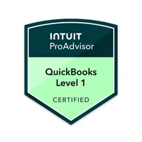 Intuit ProAdvisor QuickBooks Certified Level 1 badge